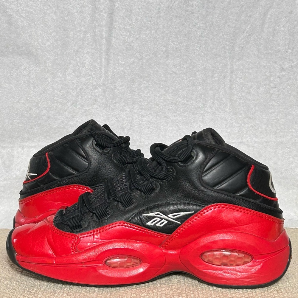 Reebok Youth/Kids Black/Red Question Mid J Street Sleigh Sneakers Shoes SZ US 5 - Picture 7 of 11